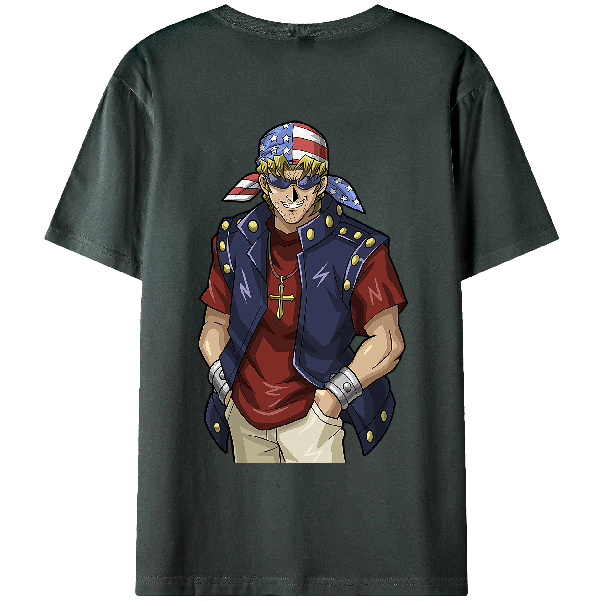 （画像用） 遊☆戯☆王 Yu-Gi-Oh! 綿100％ メンズ半袖Tシャツ（バックプリント） 通気性